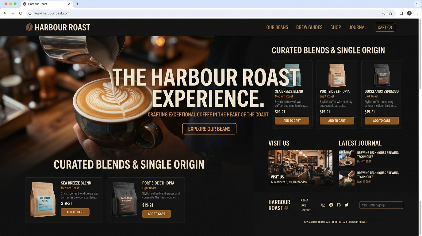 Coffee shop website