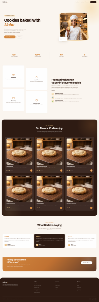 Cookies by Liebe - Bakery Website