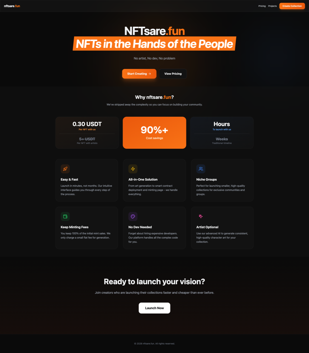 NFTsare.fun - Web3 Platform