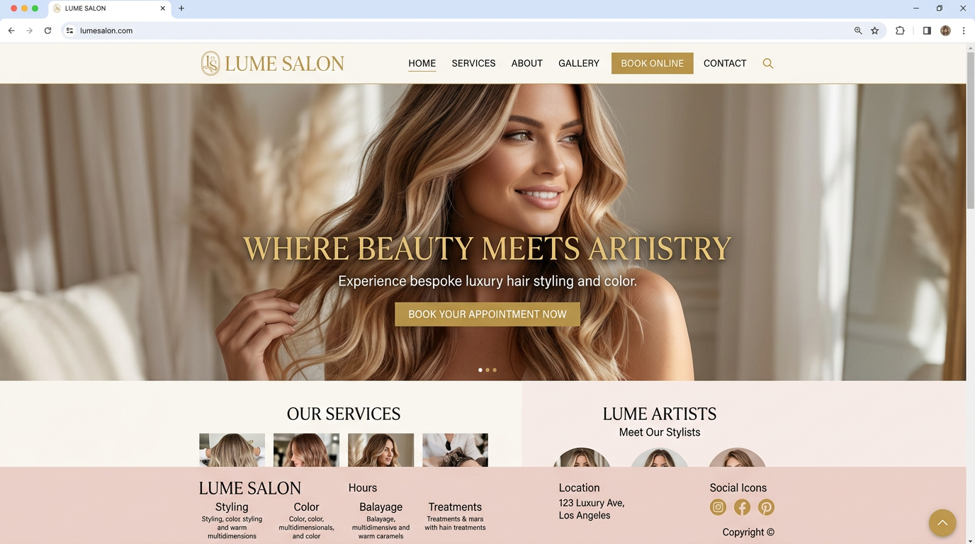 Hair salon website